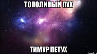 тополиный пух тимур петух