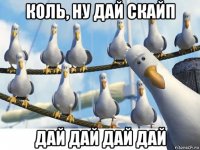 коль, ну дай скайп дай дай дай дай