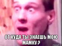  от куда ты знаешь мою мамку ?