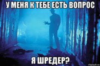 у меня к тебе есть вопрос я шредер?