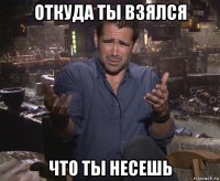 откуда ты взялся что ты несешь