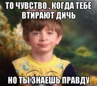 то чувство , когда тебе втирают дичь но ты знаешь правду