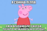 я свинка пеппа а мой младший брат джордж поехал в китай какать на огороды!