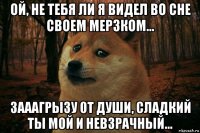 ой, не тебя ли я видел во сне своем мерзком... зааагрызу от души, сладкий ты мой и невзрачный...