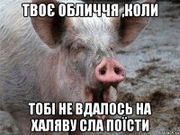 твоє обличчя ,коли тобі не вдалось на халяву сла поїсти