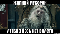 жалкий мусорок у тебя здесь нет власти