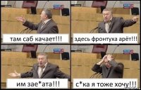 там саб качает!!! здесь фронтуха арёт!!! им зае*ата!!! с*ка я тоже хочу!!!