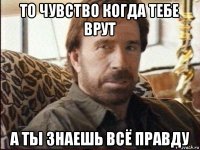 то чувство когда тебе врут а ты знаешь всё правду