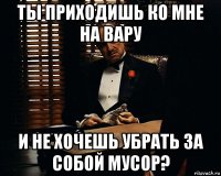 ты приходишь ко мне на вару и не хочешь убрать за собой мусор?