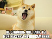  не ставишь мне лайк: ты мой кексик а не пинкаминин