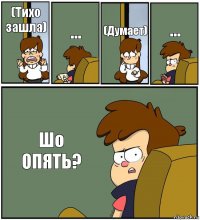 (Тихо зашла) ... (Думает) ... Шо ОПЯТЬ?