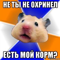 не ты не охринел есть мой корм?