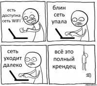 есть доступна сеть WIFI блин сеть упала сеть уходит далеко всё это полный крендец