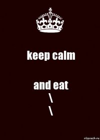 keep calm and eat
\
\