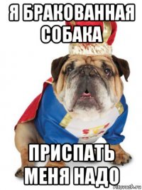 я бракованная собака приспать меня надо