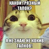 какой грязный тапок? я не знаю не кокив тапков!