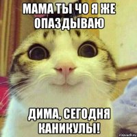 мама ты чо я же опаздываю дима, сегодня каникулы!