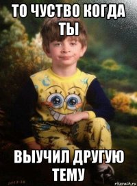 то чуство когда ты выучил другую тему