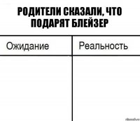 Родители сказали, что подарят блейзер  