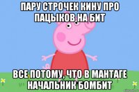 пару строчек кину про пацыков на бит все потому, что в мантаге начальник бомбит