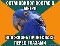 остановился состав в метро вся жизнь пронеслась перед глазами