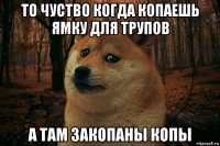 то чуство когда копаешь ямку для трупов а там закопаны копы