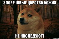 злоречивые царства божия не наследуют!