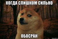 когда слишком сильно обосран