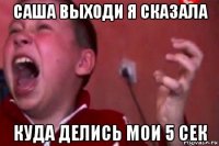 саша выходи я сказала куда делись мои 5 сек