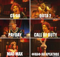 CS:GO DOTA 2 PayDay Call of Duty Mad max Фнаф на креативе
