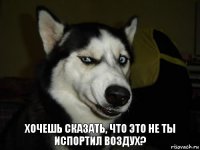 Хочешь сказать, что это не ты испортил воздух?