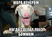 жора вечером когда сделал лохэ бомжом