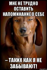 мне не трудно оставить напоминание о себе – таких как я не забывают!