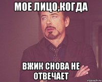 мое лицо,когда вжик снова не отвечает