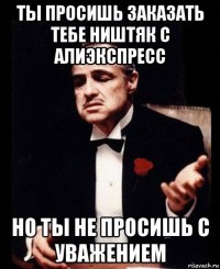 ты просишь заказать тебе ништяк с алиэкспресс но ты не просишь с уважением