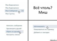 Всё чтоль?
Миш