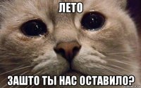 лето зашто ты нас оставило?