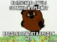 выпускать гащы странный предмет вроде бы палят а вроде и нет