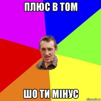 плюс в том шо ти мінус