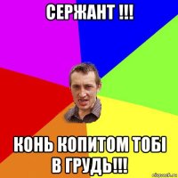 сержант !!! конь копитом тобі в грудь!!!