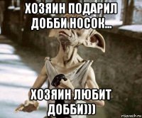 хозяин подарил добби носок... хозяин любит добби)))