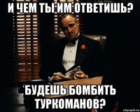 и чем ты им ответишь? будешь бомбить туркоманов?