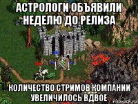 астрологи объявили неделю до релиза количество стримов компании увеличилось вдвое