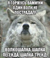 я горжусь вами!ни один волк не пострадал! волкошапка-шапка легенда, шапка-тренд.