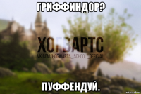 гриффиндор? пуффендуй.