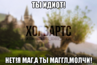 ты идиот! нет!я маг,а ты маггл,молчи!