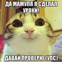 да мамуля я сделал уроки! давай проверю (упс)