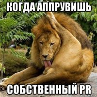 когда аппрувишь собственный pr