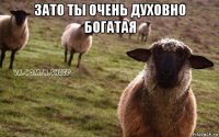 зато ты очень духовно богатая 