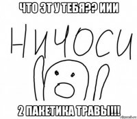 что эт у тебя?? иии 2 пакетика травы!!!